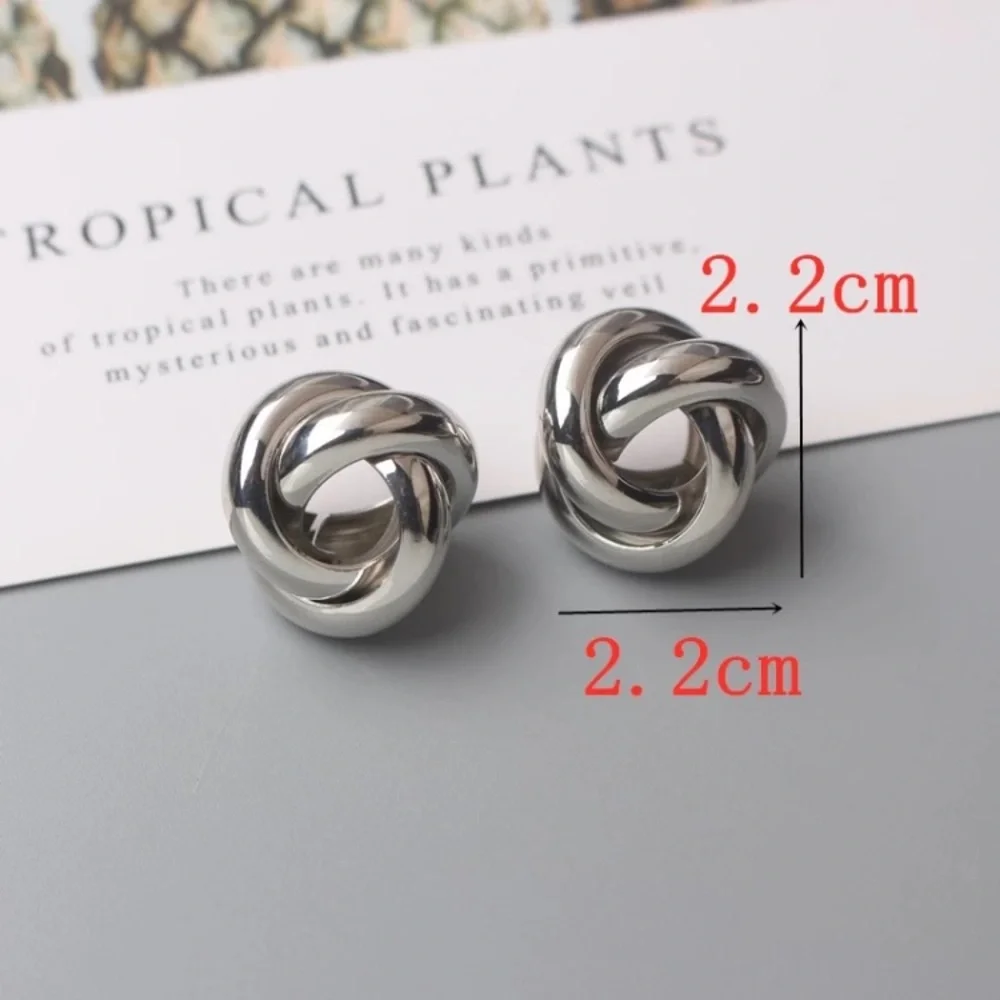 Gold Filled Knot Statement Earrings - Picture 3 of 4
